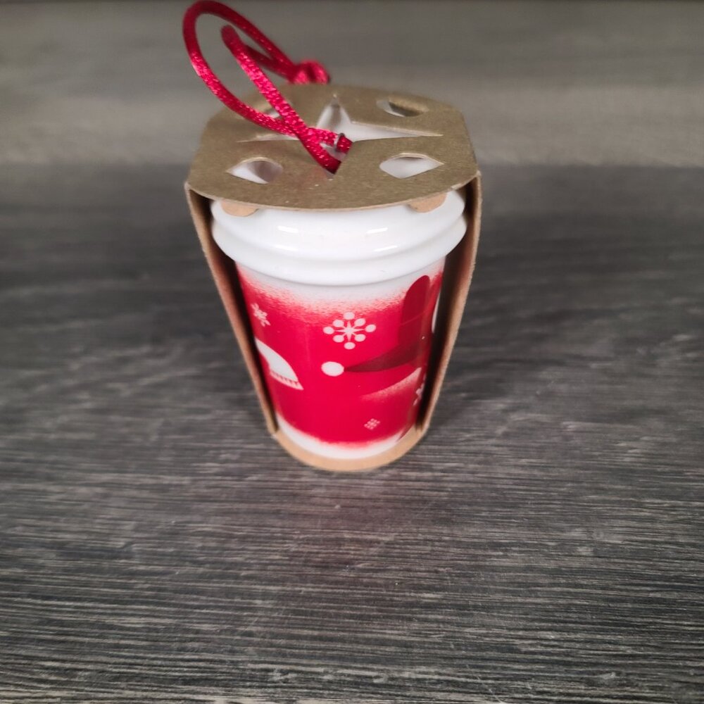 New Starbucks Coffee Mini To Go Tumbler Hot Cup Mug 2010 Ceramic Ornament - Picture 3 of 8
